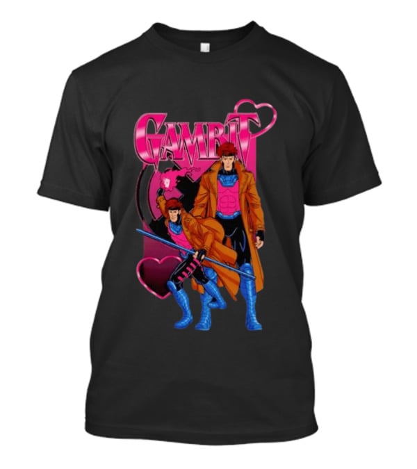 Gambit X Men Marvel Comics Character Playing Cards Hearts And Staff T-Shirt