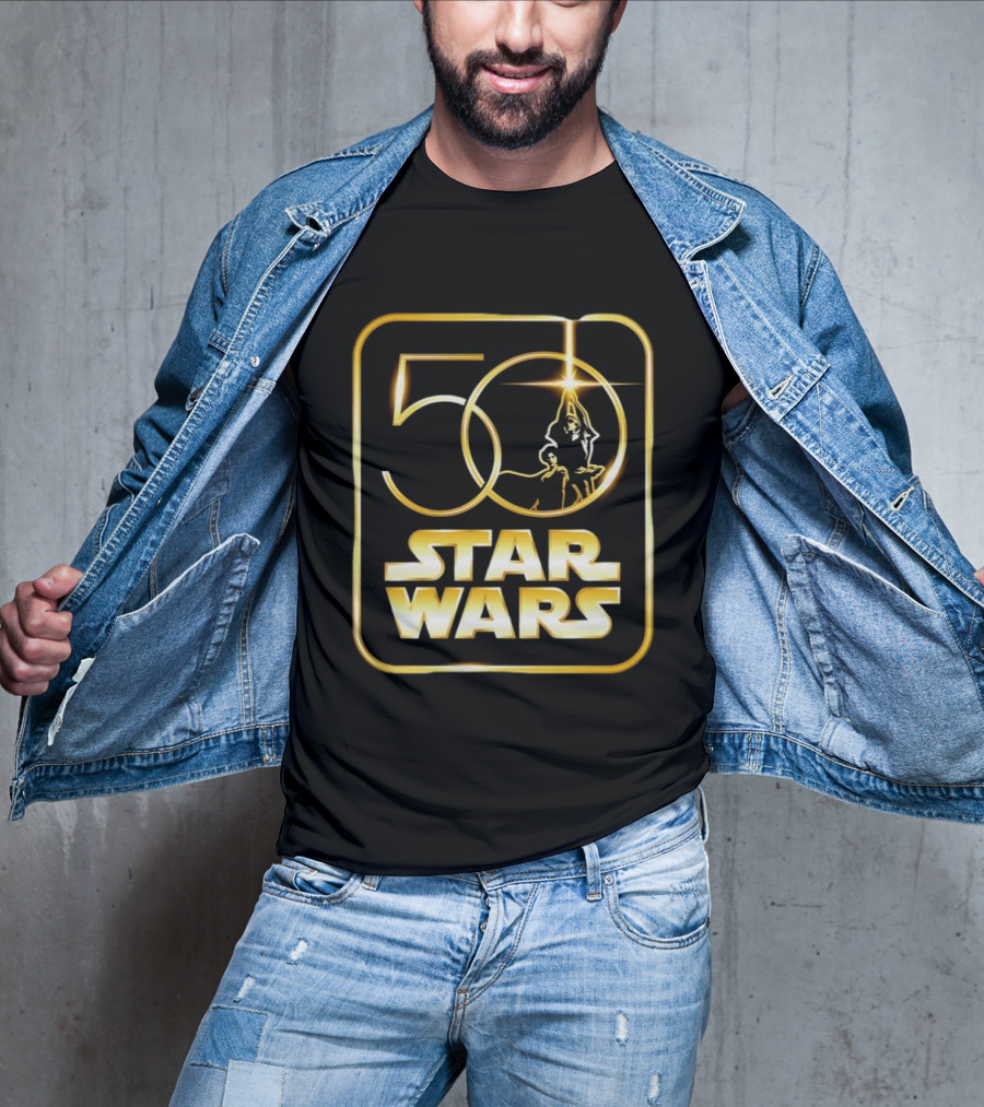 50 Year Anniversary Star Wars Luke Skywalker Princess Leia T-Shirt