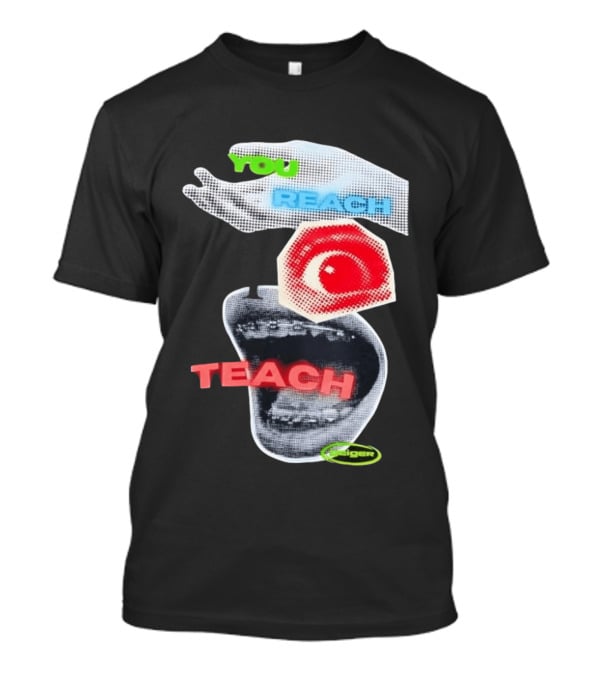 Geiger You Reach I Teach Hand Eye Mouth Collage T-Shirt