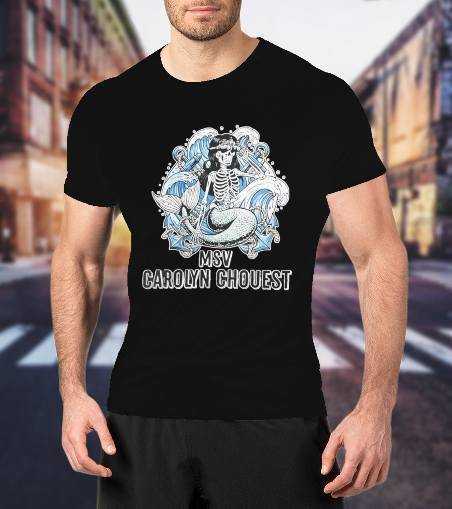 Skeleton Mermaid With Night Vision Goggles MSV Carolyn Chouest T-Shirt