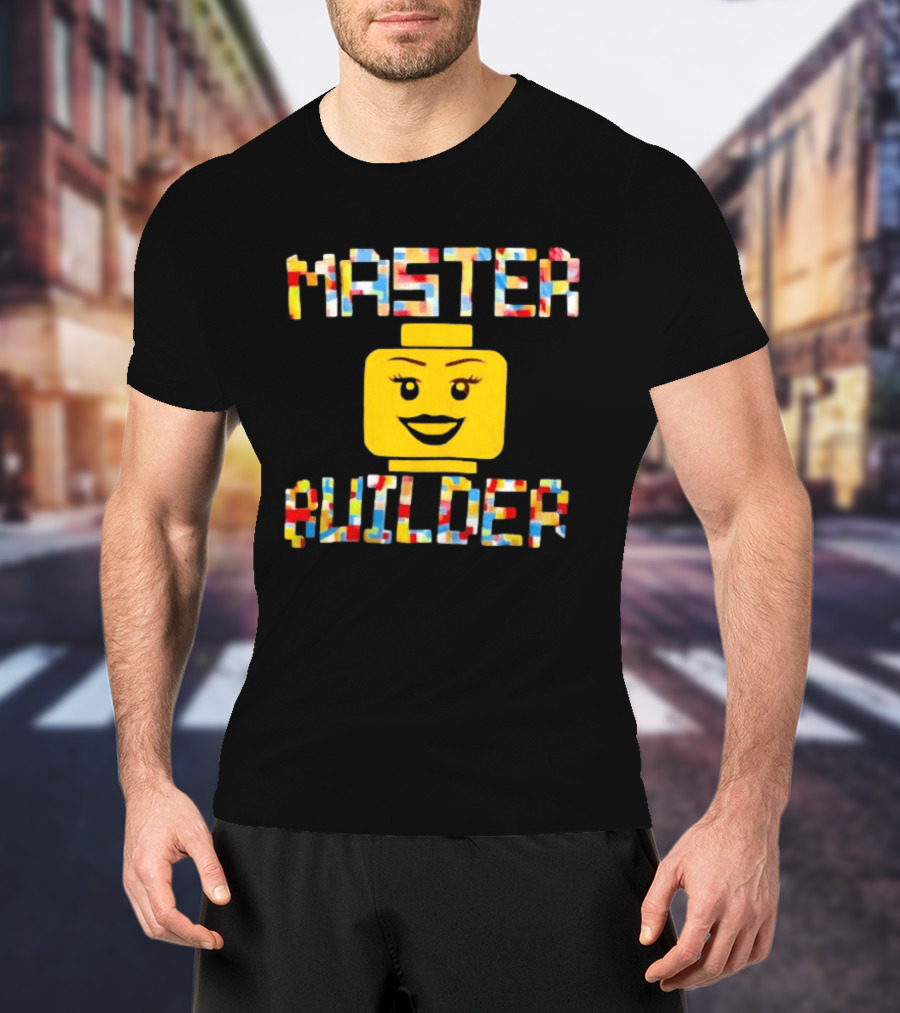 Master Builder Lego Minifigure Face Block Head T-Shirt