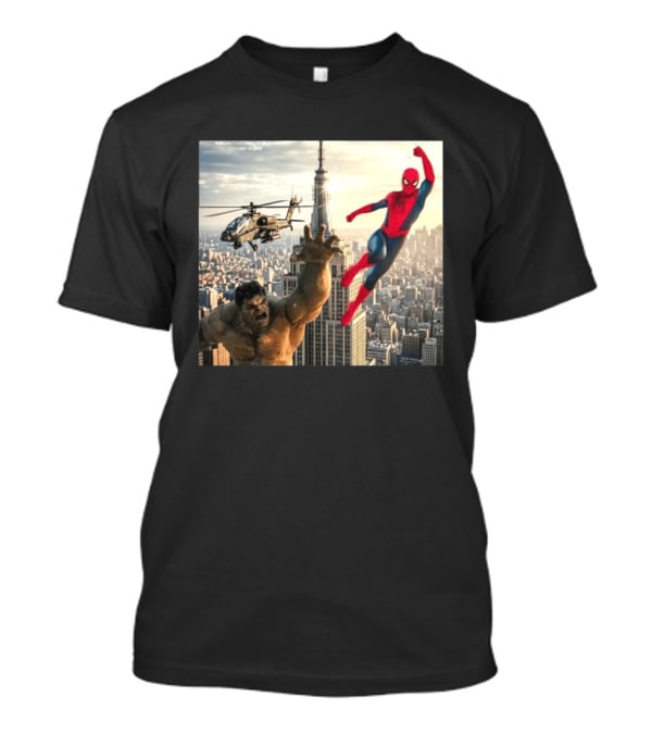 Brand New Day Spider Man And Hulk In Epic New York Battle Scene T-Shirt