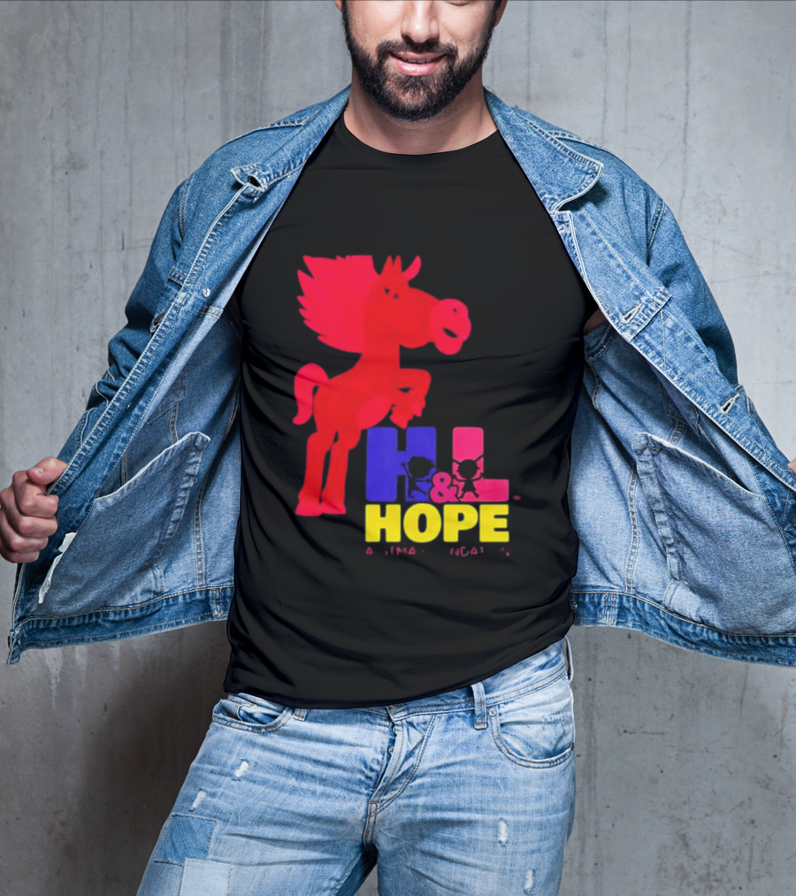 HL Hope GTMA Foundation Red Horse And Colorful Letters T-Shirt