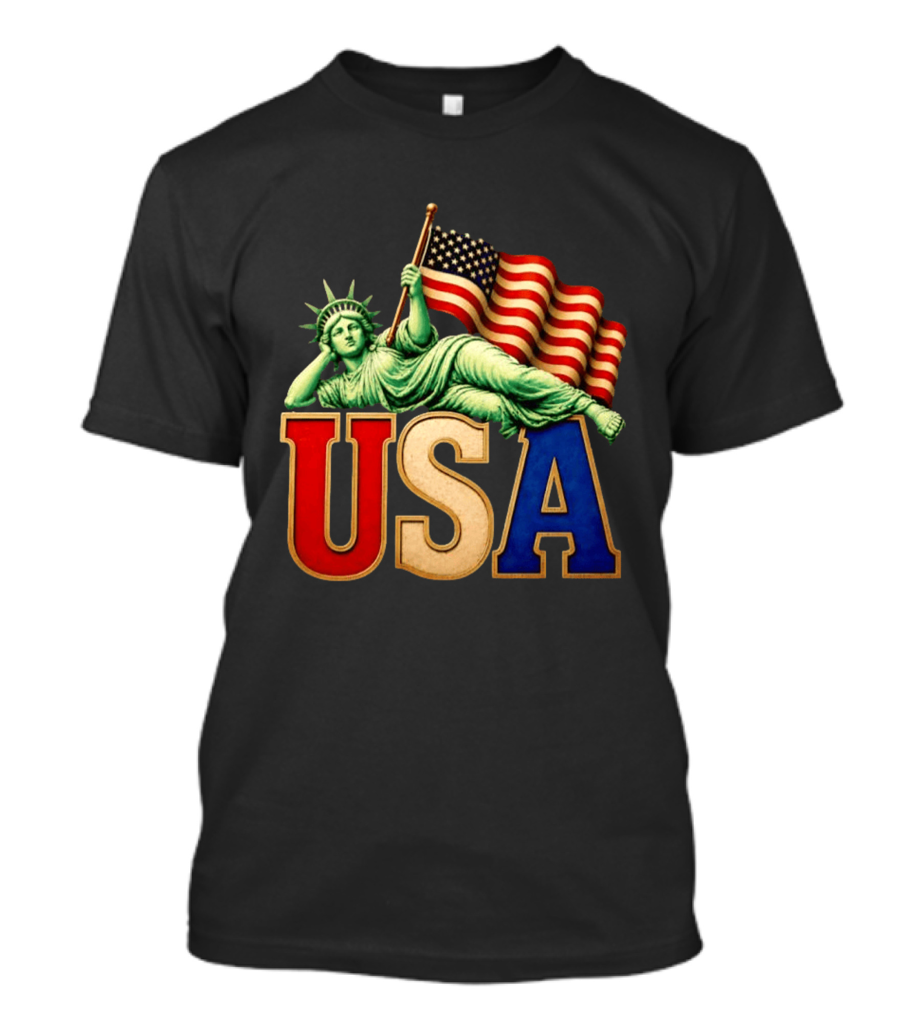 Statue Of Liberty USA Flag Patriotic T-Shirt