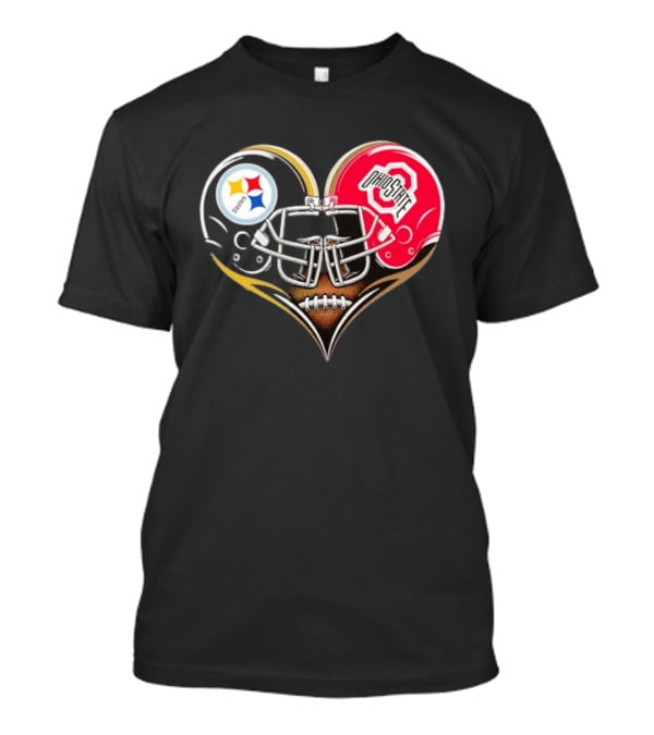 Steelers Ohio State Buckeyes Heart Helmet Fan Love T-Shirt