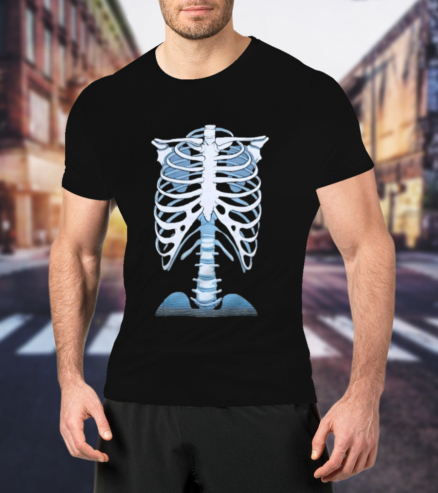 Human Rib Cage Vertebral Column Skeleton Anatomy T-Shirt