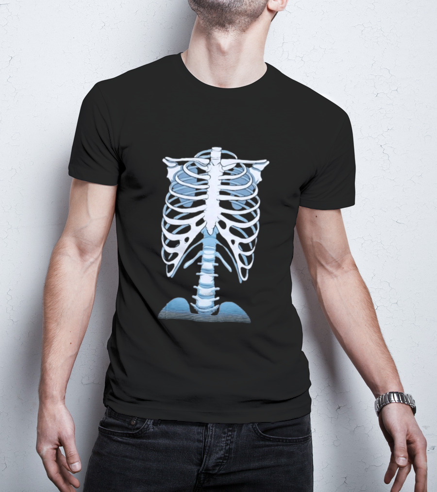 Human Rib Cage Vertebral Column Skeleton Anatomy T-Shirt