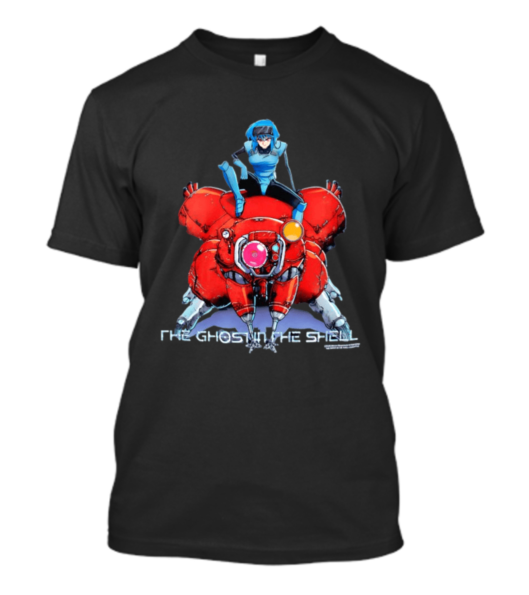 The Ghost In The Shell Major Motoko Kusanagi Riding Tachikoma Geeks Rule T-Shirt