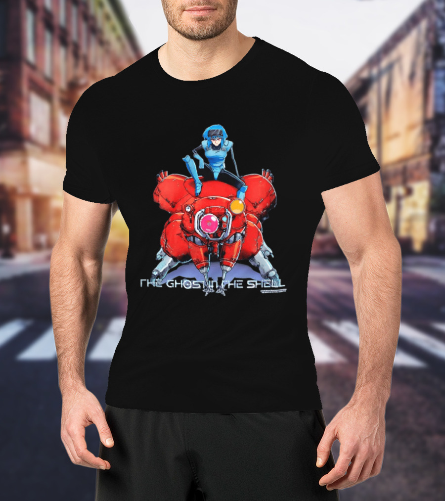 The Ghost In The Shell Major Motoko Kusanagi Riding Tachikoma Geeks Rule T-Shirt