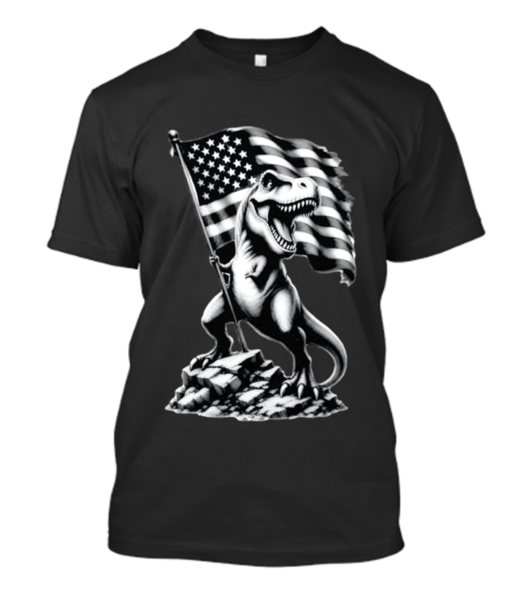 Tyrannosaurus Rex American Flag Patriotic Dinosaur Fan T-Shirt