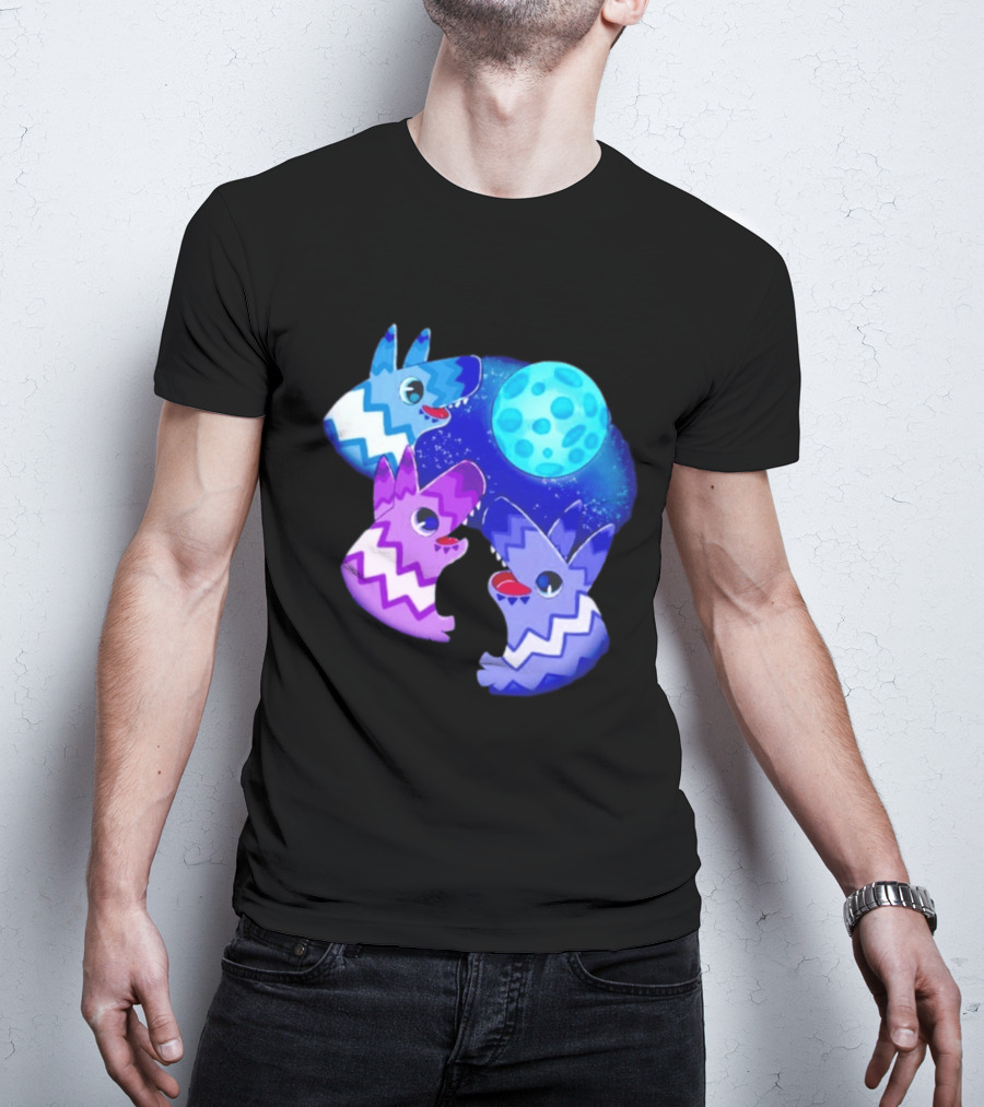 Pinata Dogs Howling At The Moon Blue Zigzag T-Shirt