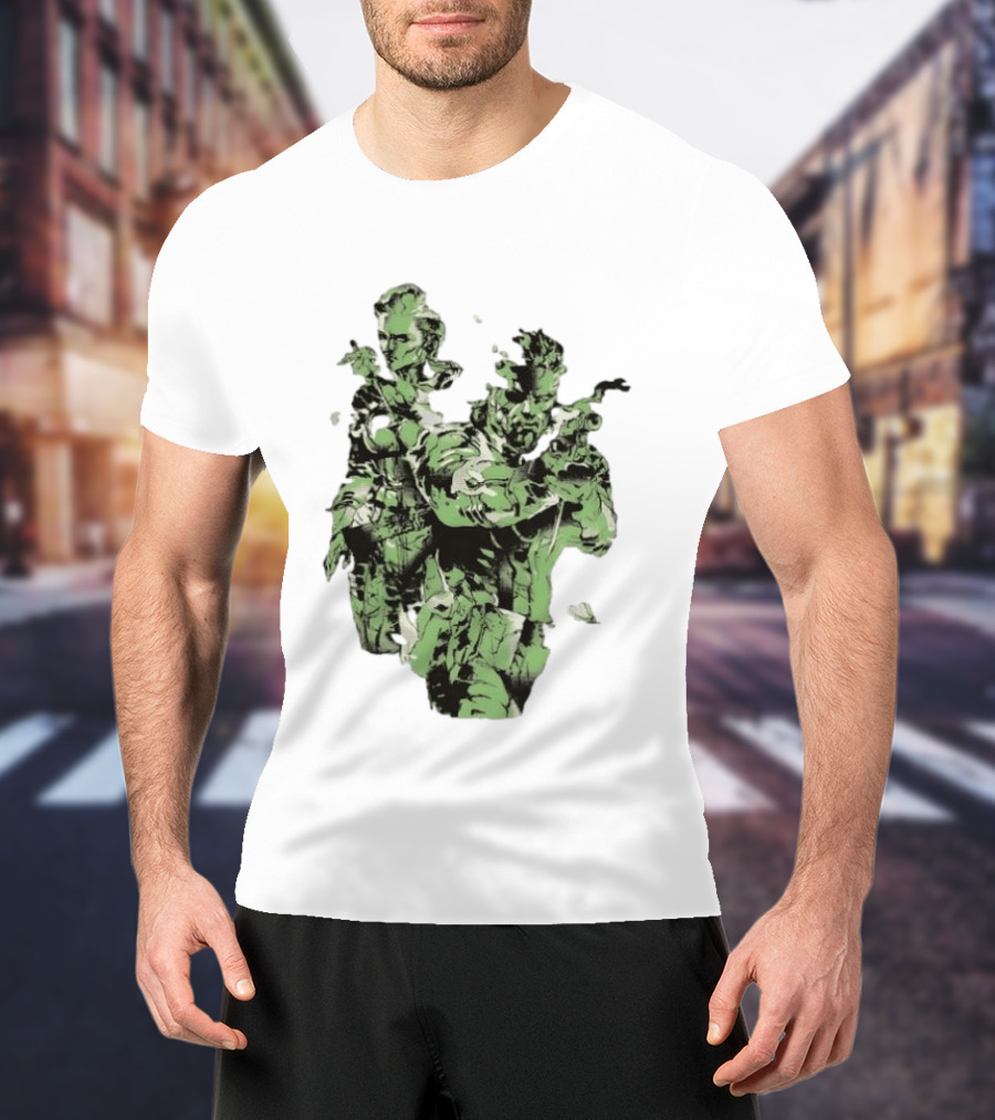 Naked Snake And The Boss Metal Solid 3 Snake Eater Iconic Duo Camouflage T-Shirt