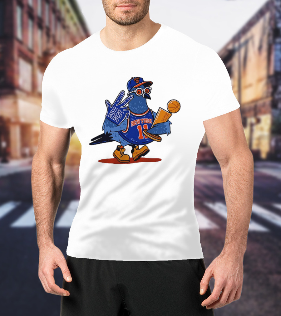 New York Knicks NBA Pigeon Bing Bong 26 73 70 Trophy T-Shirt