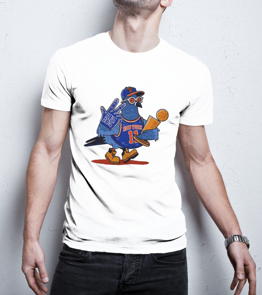 New York Knicks NBA Pigeon Bing Bong 26 73 70 Trophy T-Shirt