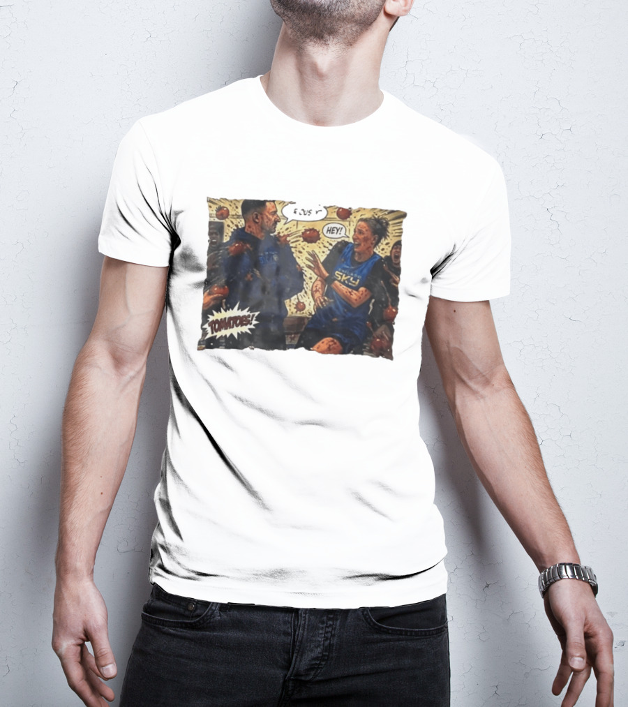Chicago Sky Basketball Seriously Hey Tomatoes Comic Scene T-Shirt