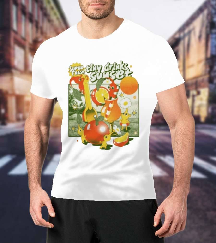 Super Fresh Tiny Drinks Sunset Pikmin Juicy Fruits Adventure T-Shirt