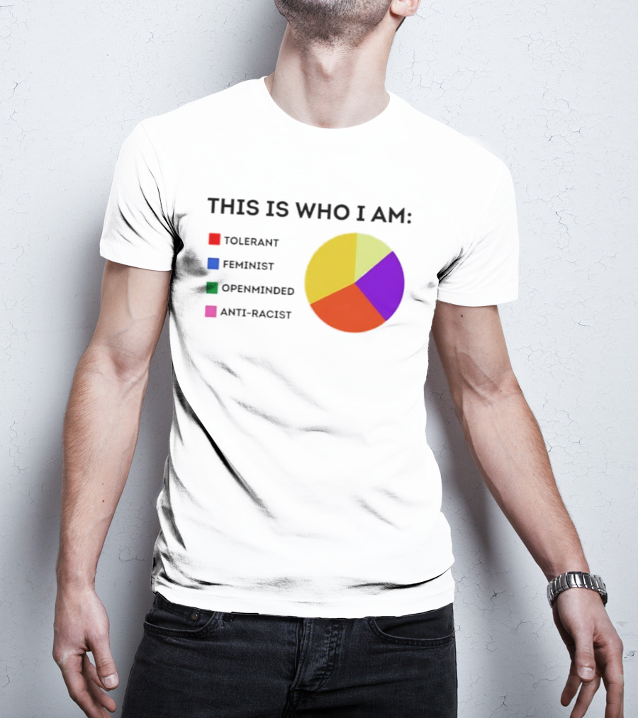Tolerant Feminist Openminded Anti Racist Pie Chart This Is Who I Am T-Shirt