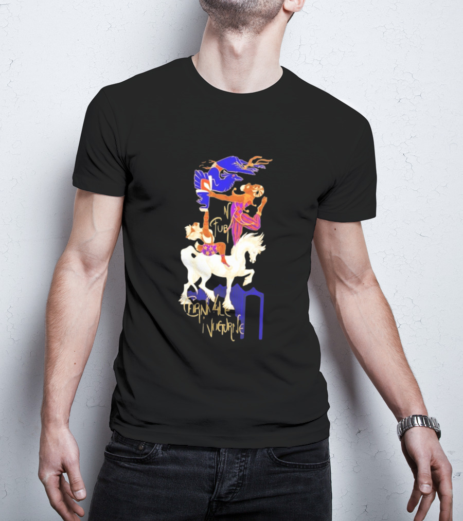 Carnivale Nocturne Jester And Horse With Vibrant Circus Animal And Bird T-Shirt