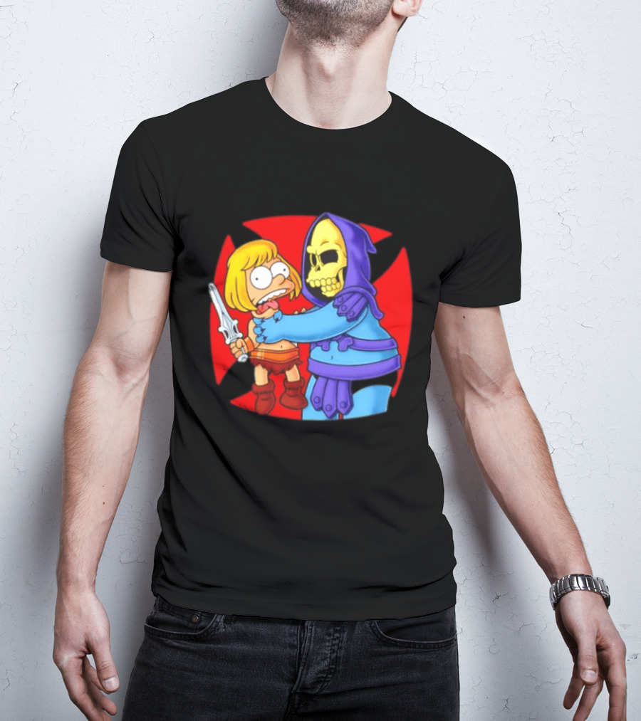 He Man Skeletor Masters Of The Universe Bart Simpson Mashup T-Shirt