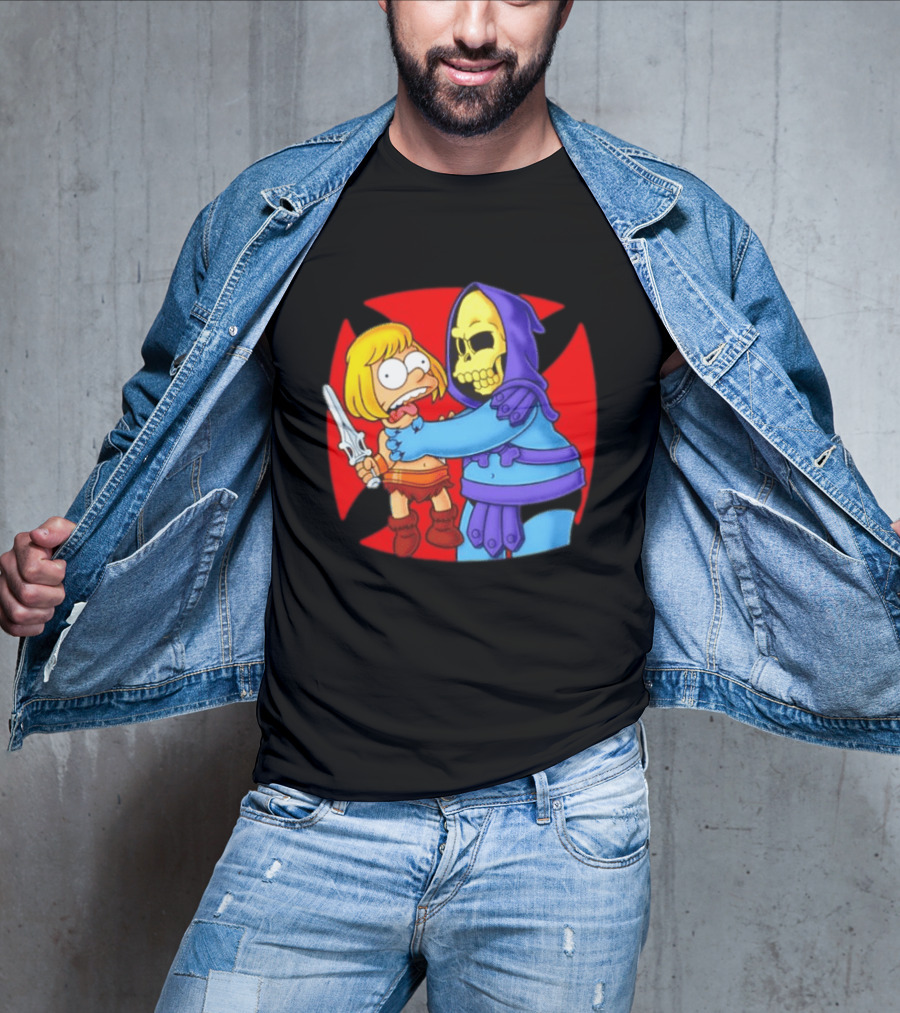 He Man Skeletor Masters Of The Universe Bart Simpson Mashup T-Shirt
