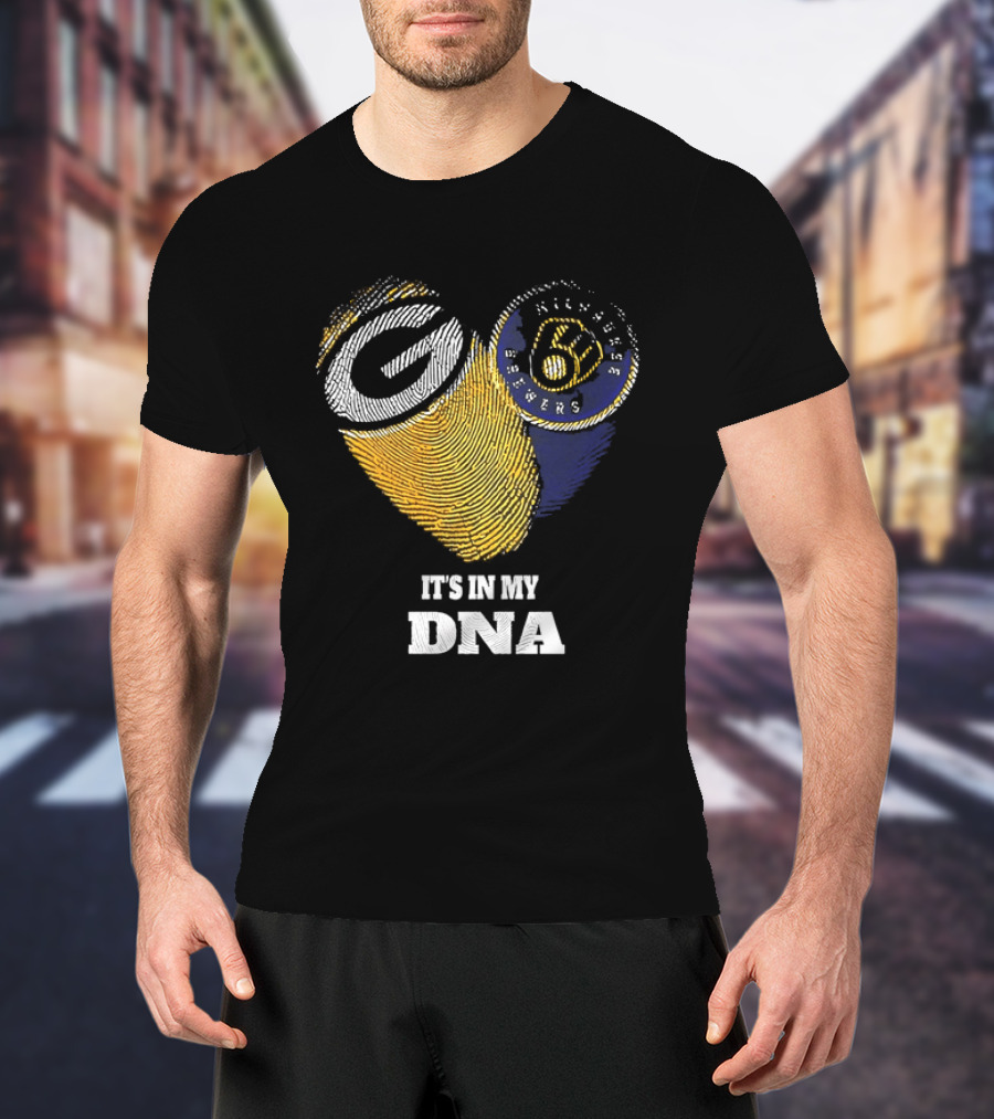 It Is In My DNA Green Bay Packers Milwaukee Brewers T-Shirt