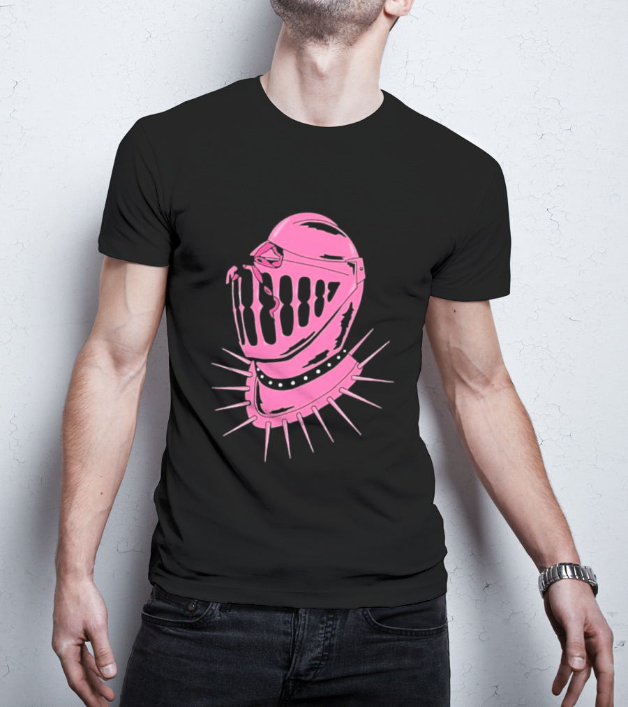Knight Helmet With Pink Bow And Spiked Choker Aesthetic T-Shirt