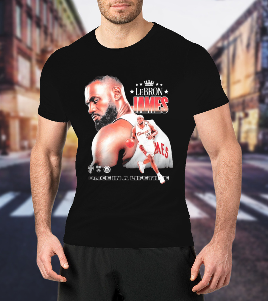 LeBron James Cleveland Cavaliers Once In A Lifetime NBA Heat Championships T-Shirt