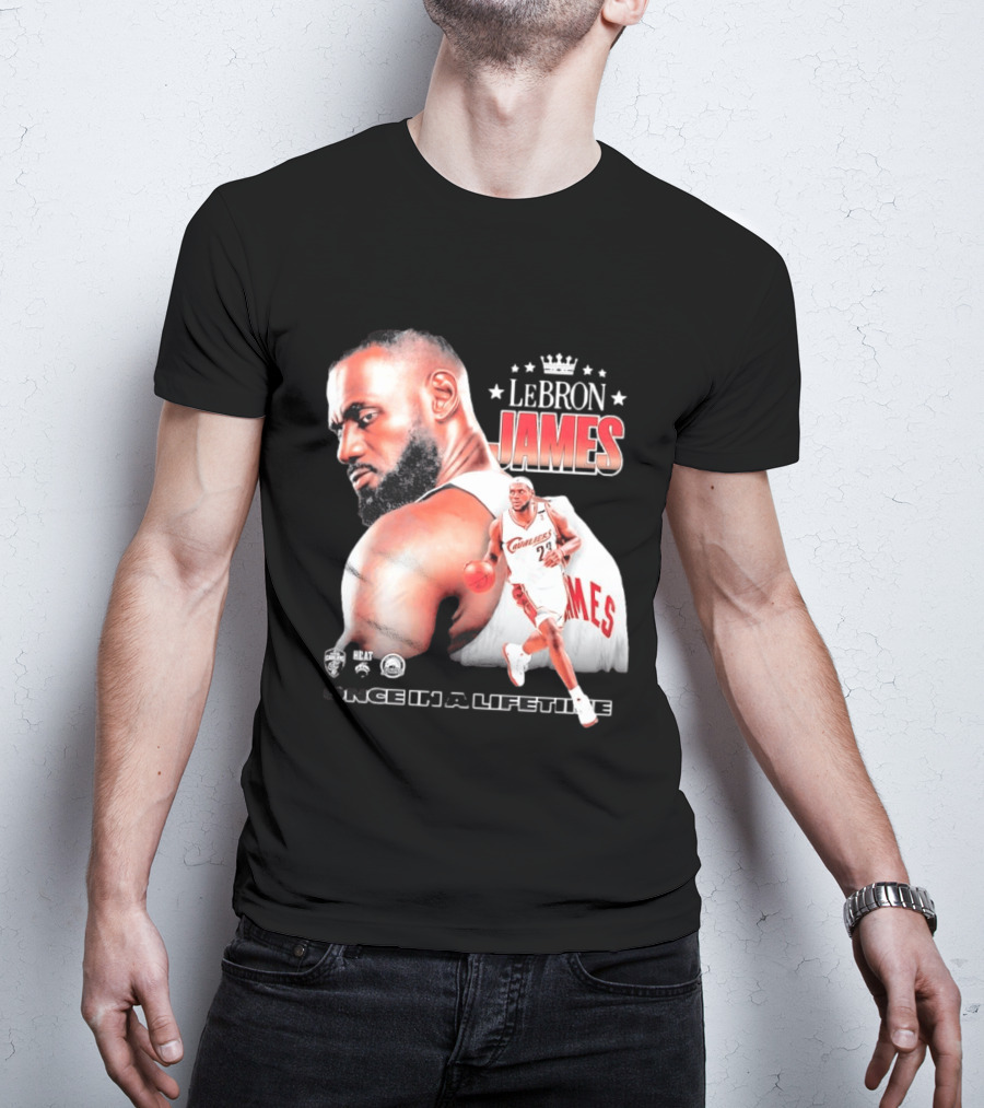 LeBron James Cleveland Cavaliers Once In A Lifetime NBA Heat Championships T-Shirt