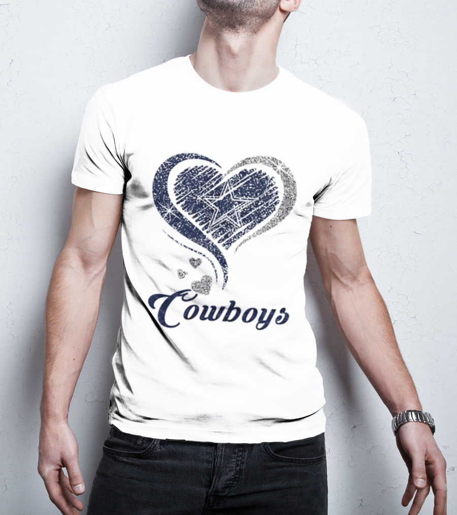 Dallas Cowboys Heart Glitter T-Shirt