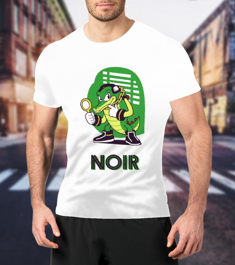 Vector The Crocodile Chaotix Detective Agency Noir Magnifying Glass Image T-Shirt