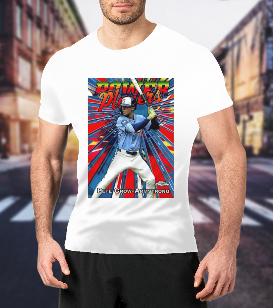 Pete Crow Armstrong Power Players Chicago Cubs Topps Chrome MLB Baseball T-Shirt