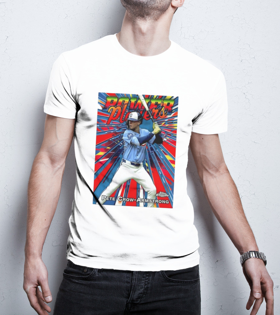 Pete Crow Armstrong Power Players Chicago Cubs Topps Chrome MLB Baseball T-Shirt