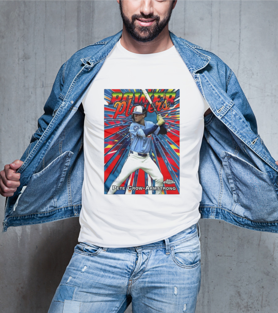Pete Crow Armstrong Power Players Chicago Cubs Topps Chrome MLB Baseball T-Shirt