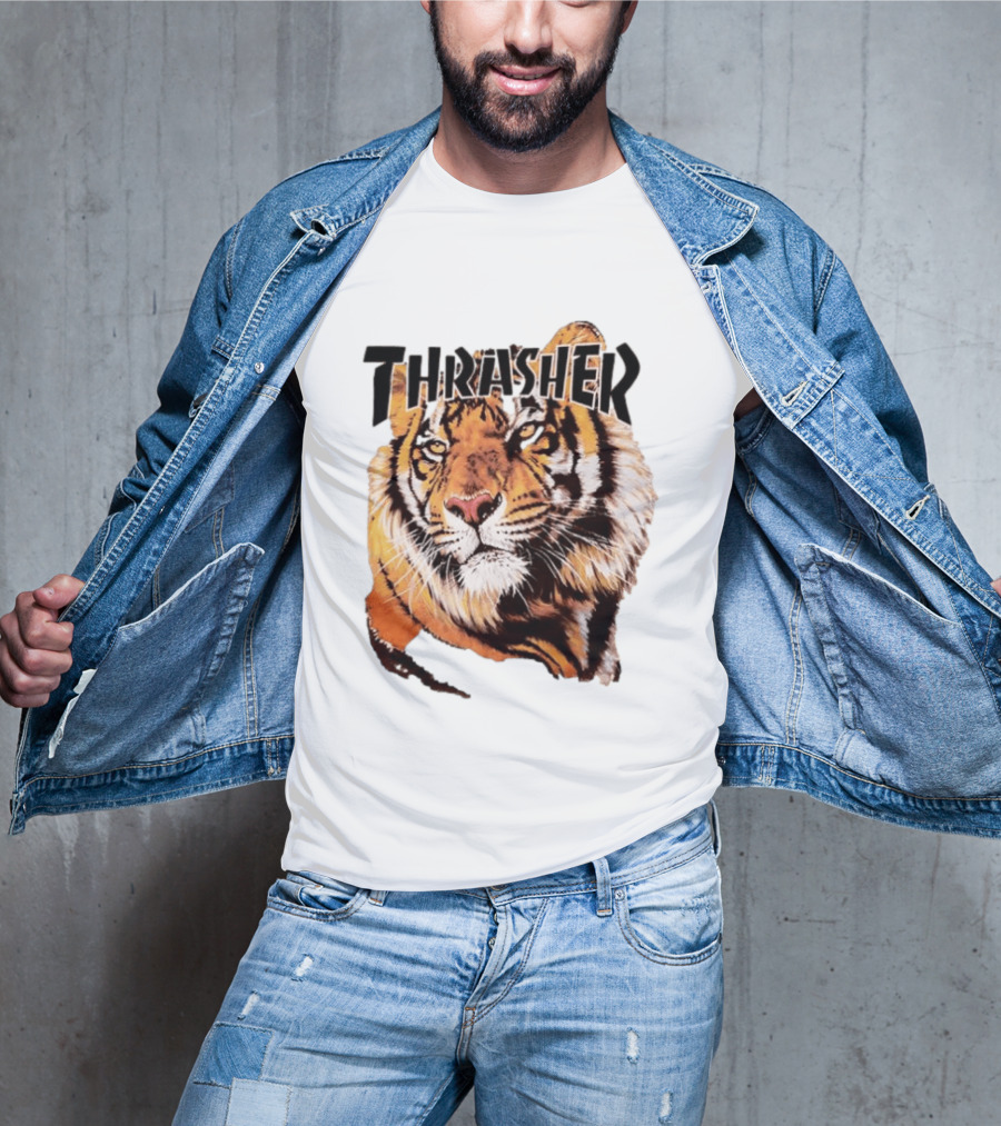 Tiger Thrasher Magazine Wildlife Nature Animal Orange Color T-Shirt