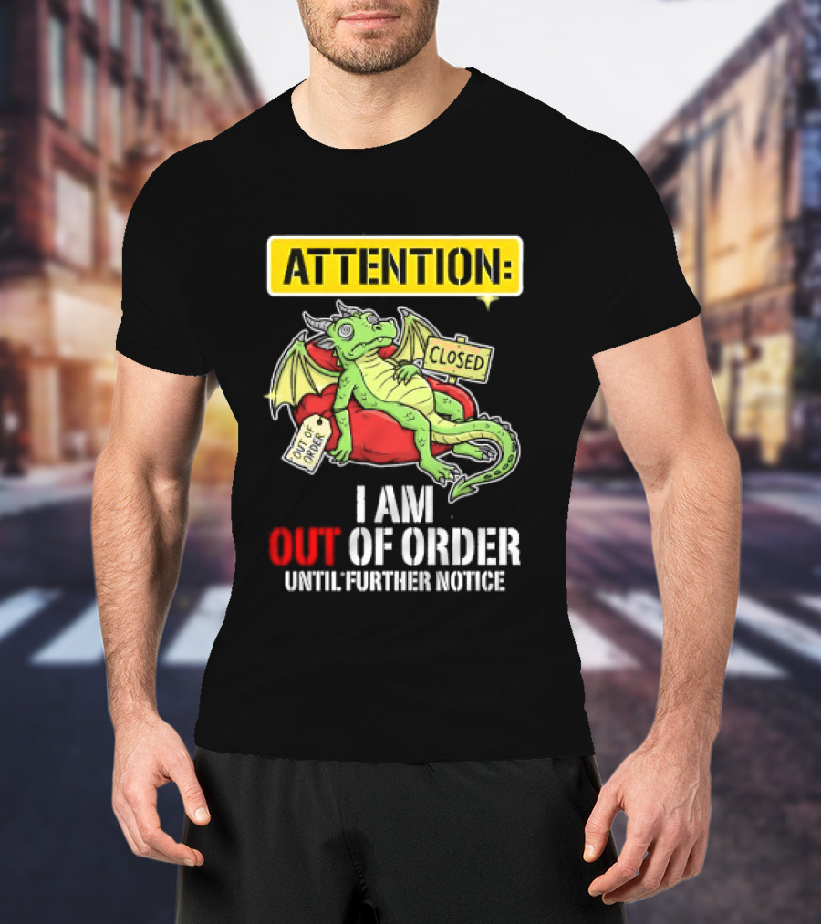 Attention I Am Out Of Order Until Further Notice Relaxing Dragon T-Shirt