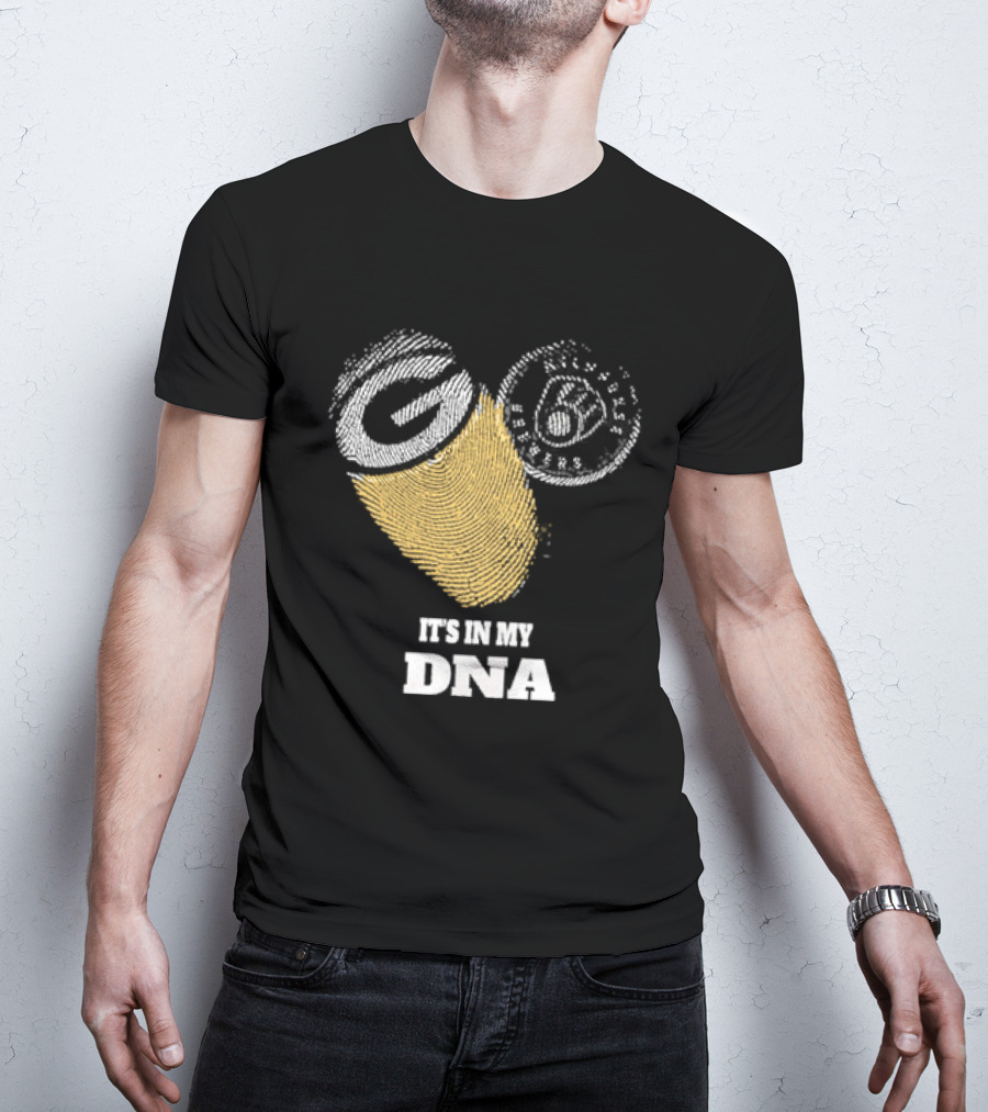 Packers Brewers It's In My DNA Football Baseball Fan Pride T-Shirt