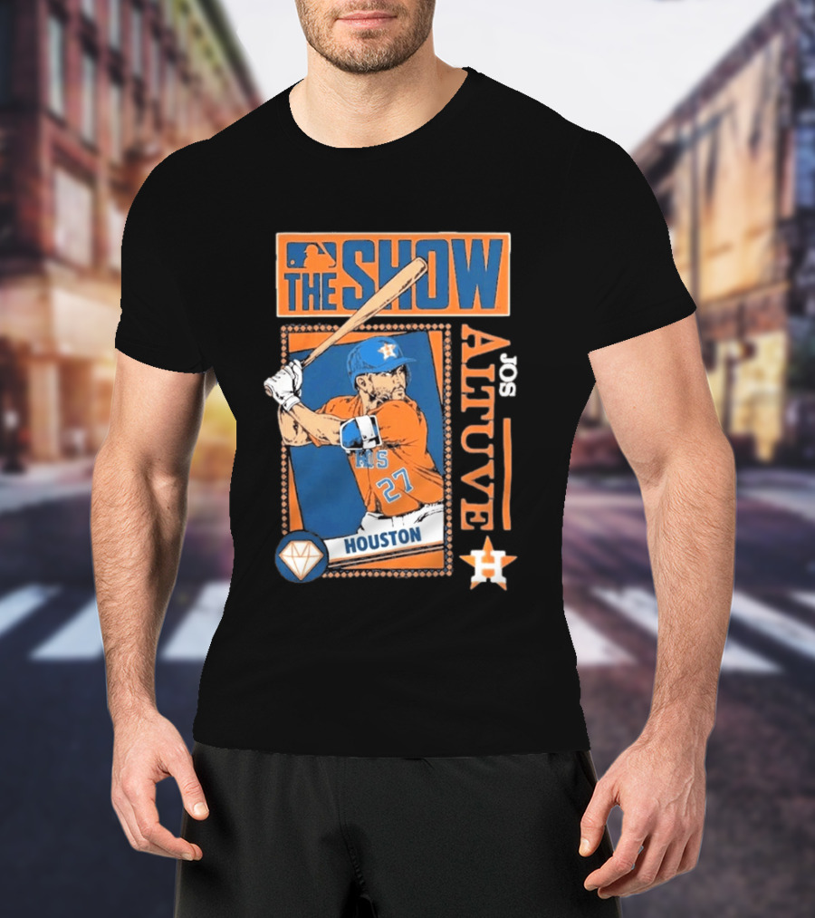 Houston Astros Jose Altuve The Show MLB Player Homage Navy Tri Blend T-Shirt