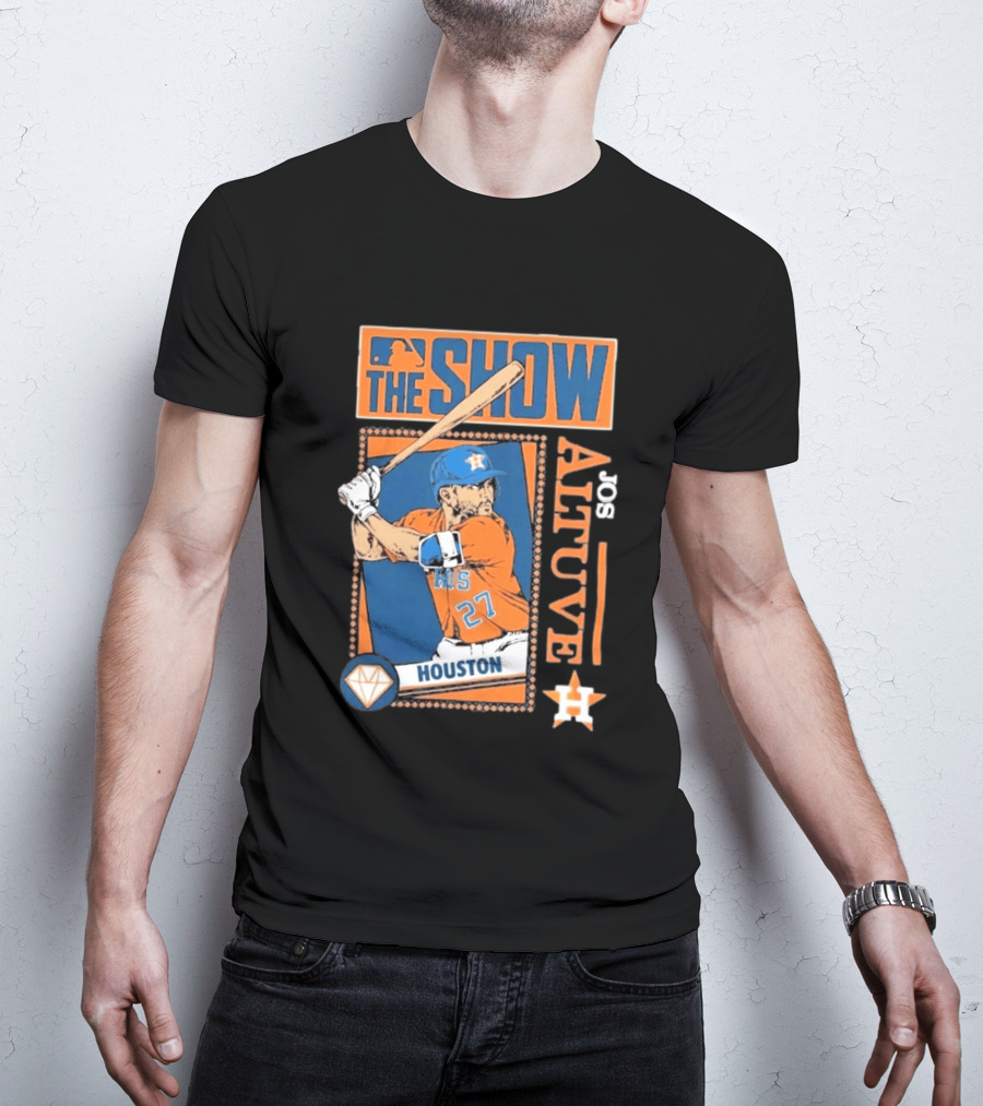 Houston Astros Jose Altuve The Show MLB Player Homage Navy Tri Blend T-Shirt