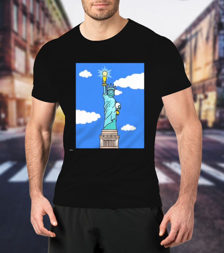 Jalen Brunson Statue Of Liberty New York 11 NBA Trophy T-Shirt