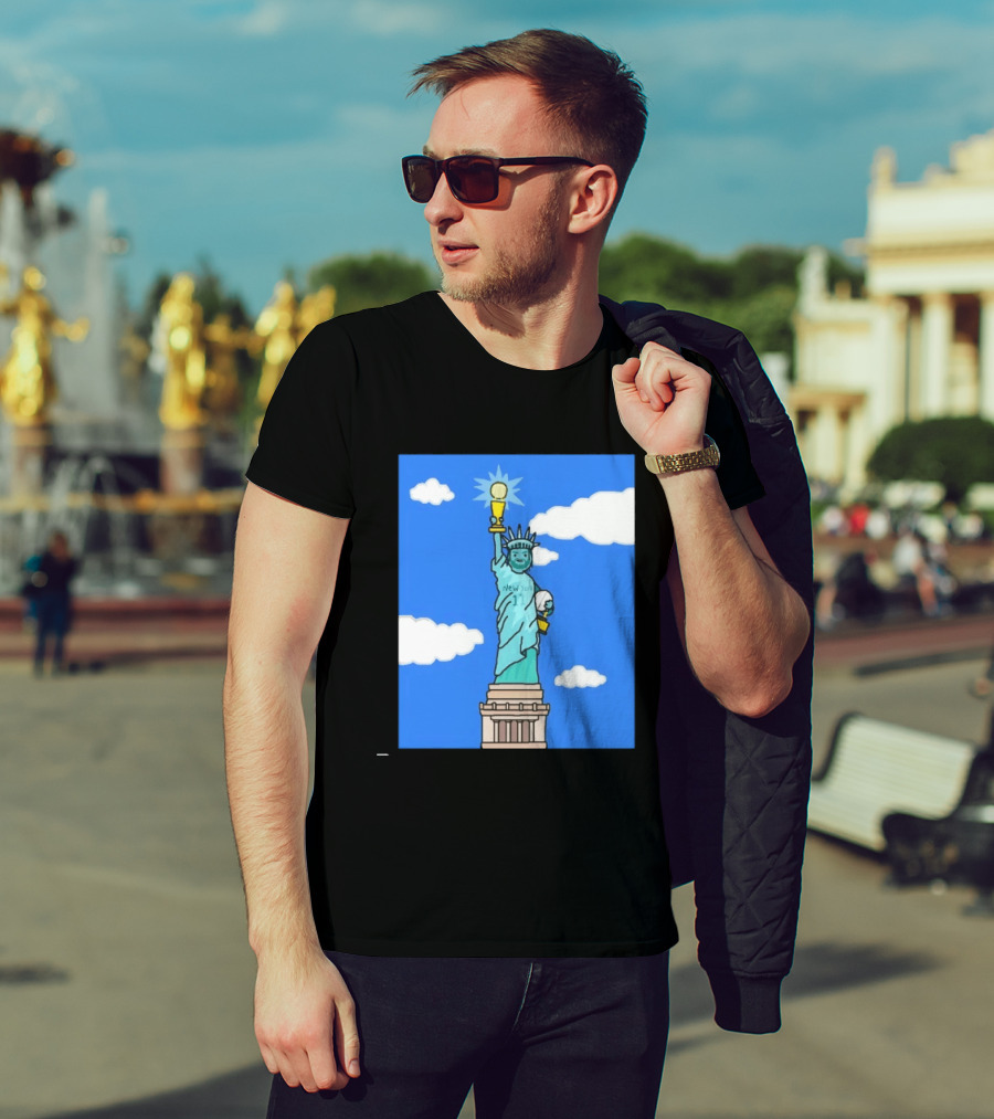 Jalen Brunson Statue Of Liberty New York 11 NBA Trophy T-Shirt