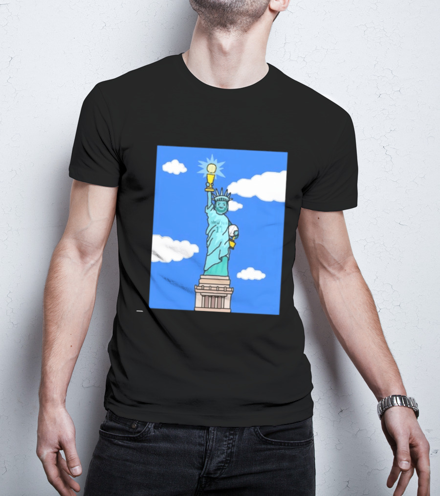 Jalen Brunson Statue Of Liberty New York 11 NBA Trophy T-Shirt