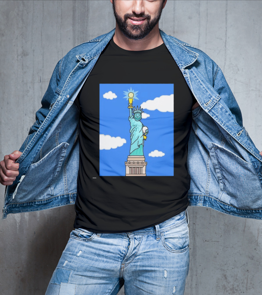 Jalen Brunson Statue Of Liberty New York 11 NBA Trophy T-Shirt
