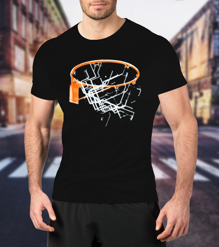 New York City Subway Map Basketball Hoop The Bronx Manhattan Queens T-Shirt