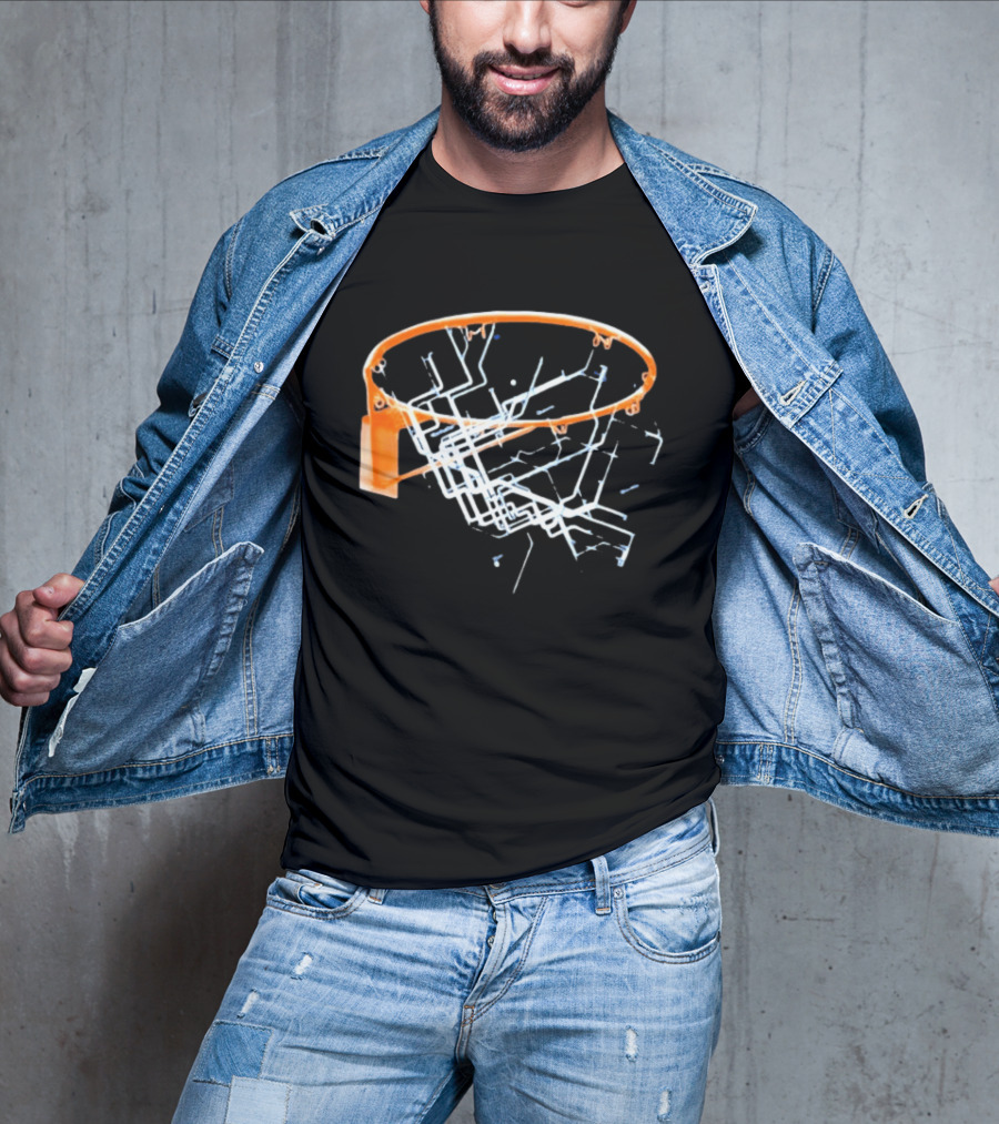 New York City Subway Map Basketball Hoop The Bronx Manhattan Queens T-Shirt