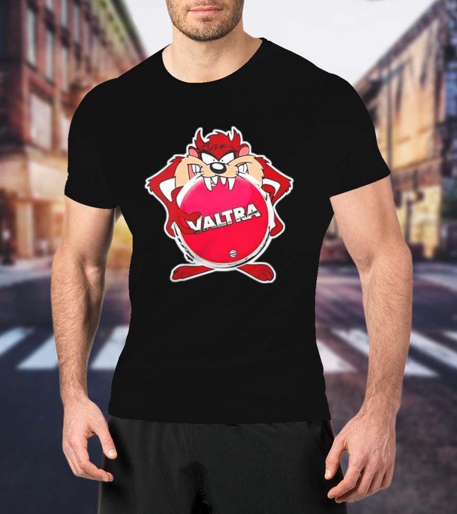 Valtra Tasmanian Devil Character Holding Red Disc T-Shirt
