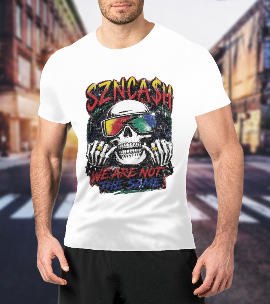 SZNCA$H We Are Not The Same Skull With Sunglasses T-Shirt