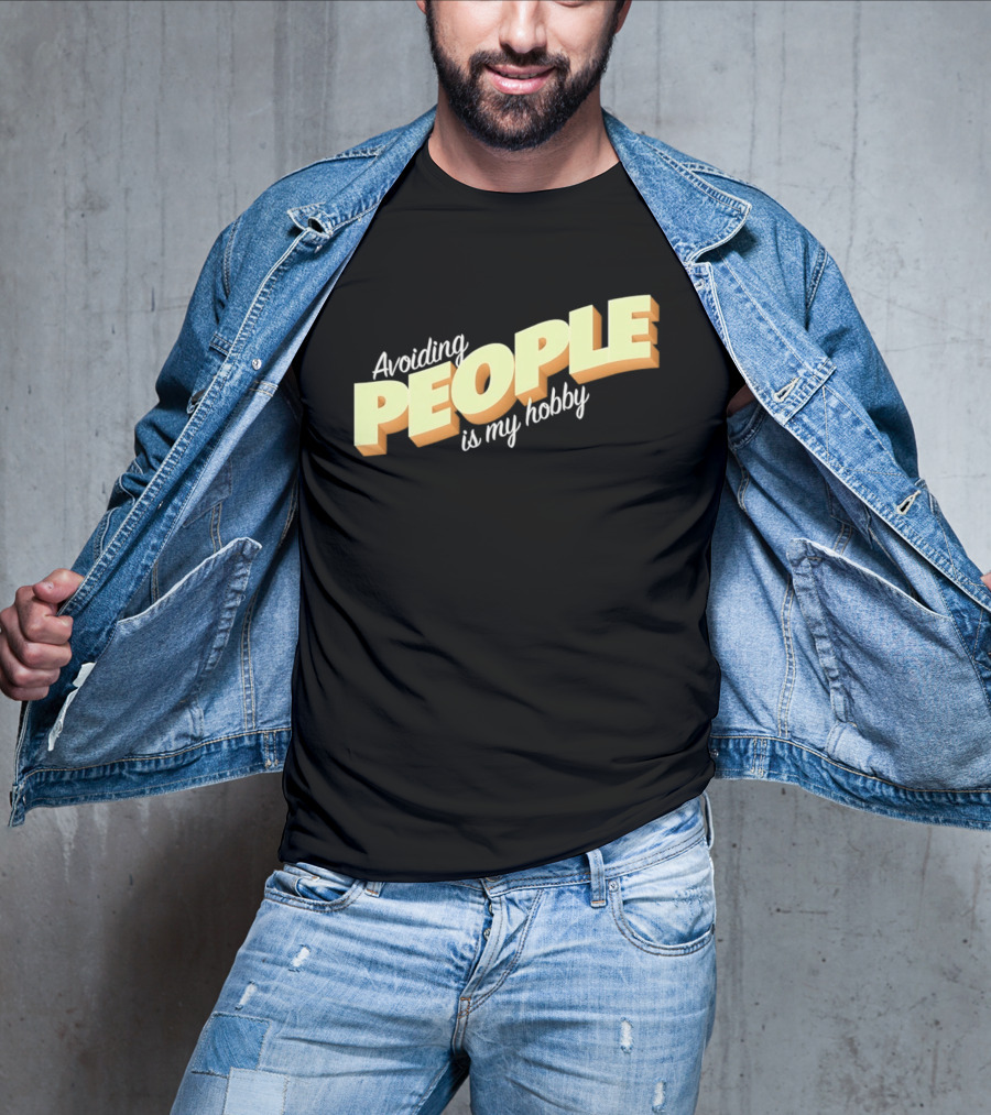 Avoiding People Is My Hobby Retro Bold Lettering T-Shirt