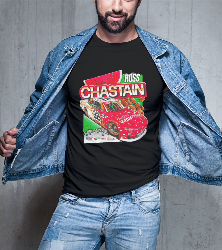 Ross Chastain 32 Western Watermelon California Almonds NASCAR Racing Car T-Shirt