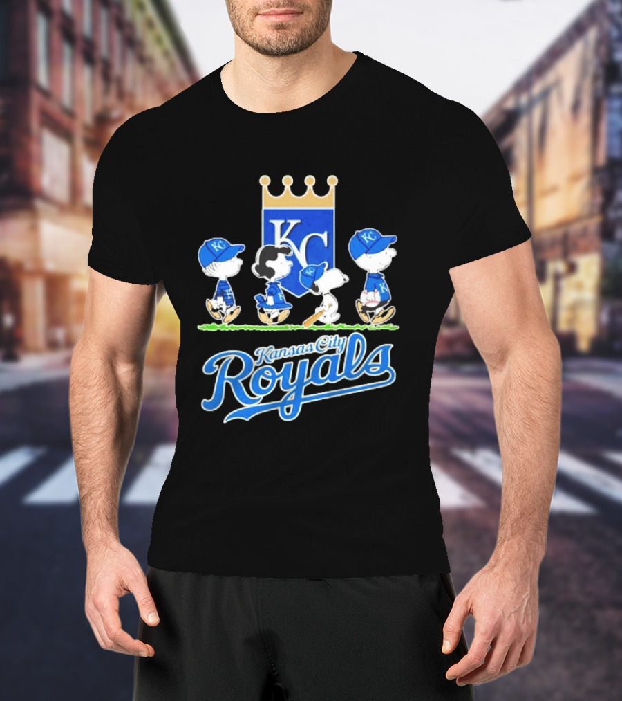 Kansas City Royals Peanuts Characters KC Classic Collaboration T-Shirt