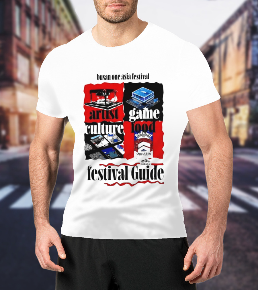 Busan One Asia Festival Artist Game Food Culture Festival Guide T-Shirt